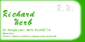 richard werb business card